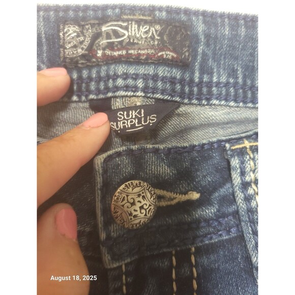 Silver Suki Surplus Bootcut Flap Pocket Women's Blue Jeans 30x30 EUC - Picture 2 of 8